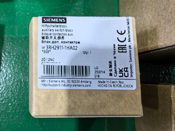 NEW ARRIVAL: Siemens SIRIUS Auxiliary Contact Block 3RH2911-1HA02 Now Available for Immediate Shipment