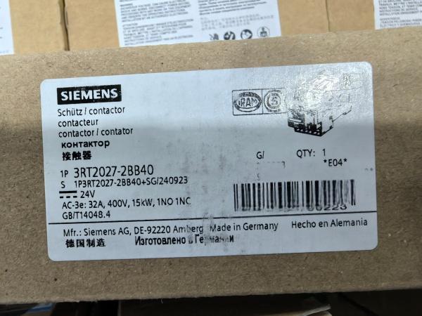 NEW ARRIVAL: Siemens SIRIUS 3RT2027-2BB40 Power Contactor Now Available